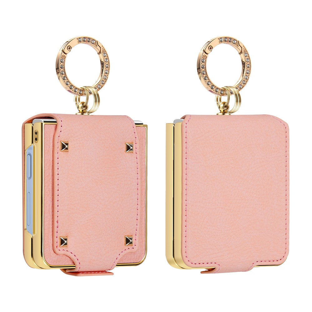 For Samsung Galaxy Z Flip8 Case PU + PC Protective Phone Cover with Finger Holder