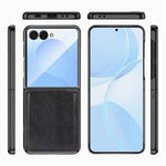 For Samsung Galaxy Z Flip7 5G Case Crazy Horse Texture PU Leather + PC Anti-Slip Phone Cover Built-in Screen Protector