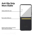 For Samsung Galaxy Z Flip7 5G Case Crazy Horse Texture PU Leather + PC Anti-Slip Phone Cover Built-in Screen Protector