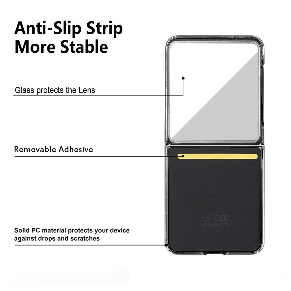 For Samsung Galaxy Z Flip7 5G Case Crazy Horse Texture PU Leather + PC Anti-Slip Phone Cover Built-in Screen Protector