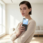 For Samsung Galaxy Z Flip7 5G Case Crazy Horse Texture PU Leather + PC Anti-Slip Phone Cover Built-in Screen Protector