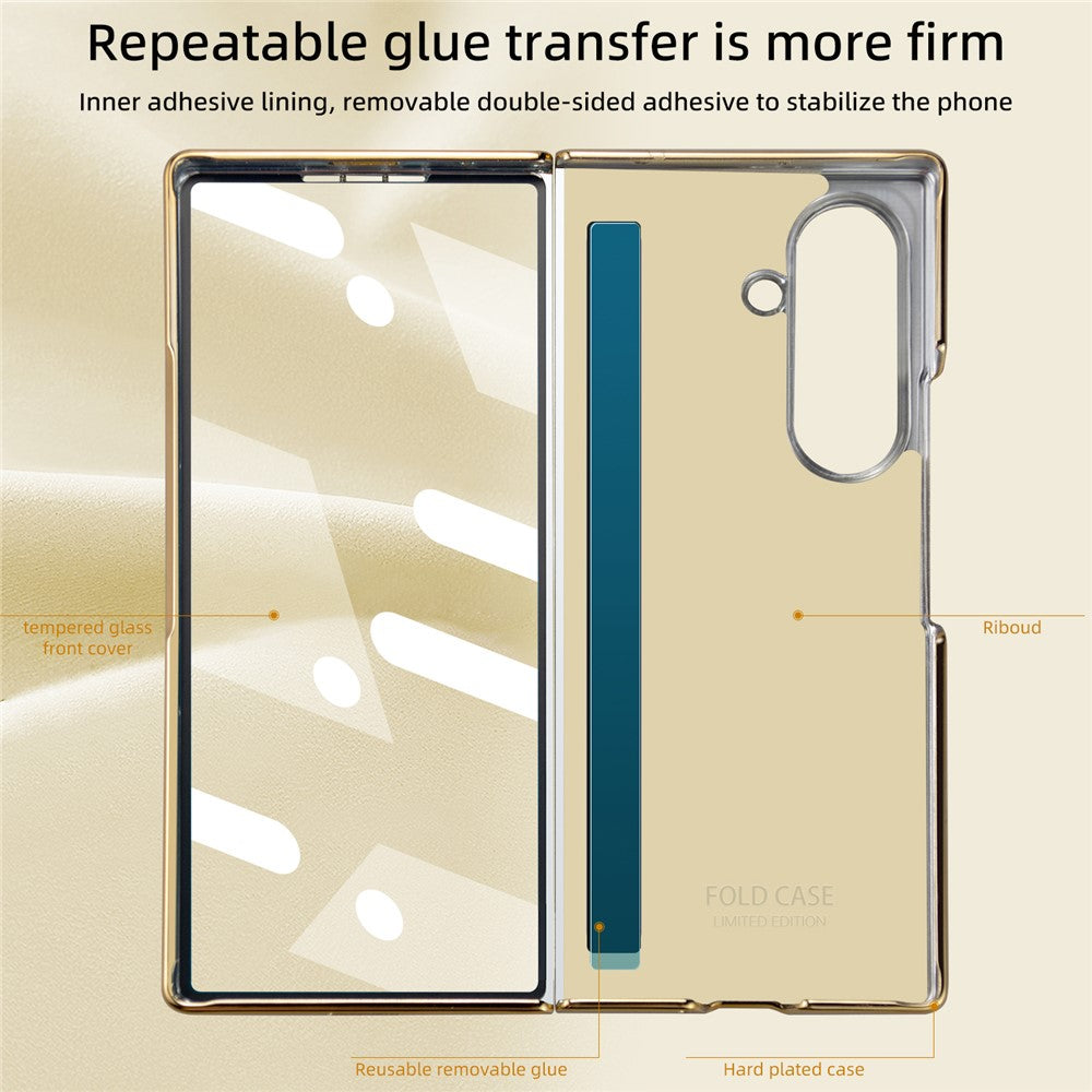 Til Samsung Galaxy Z Fold7 5G-cover Crazy Horse-tekstur PU-læder + pc skridsikkert telefoncover Indbygget skærmbeskytter