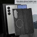 For Samsung Galaxy Z Fold7 5G Case Rotating Magnetic Kickstand PU Leather + PC Foldable Phone Cover