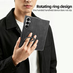 For Samsung Galaxy Z Fold7 5G Case Rotating Magnetic Kickstand PU Leather + PC Foldable Phone Cover
