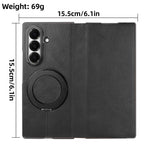 For Samsung Galaxy Z Fold7 5G Case Rotating Magnetic Kickstand PU Leather + PC Foldable Phone Cover