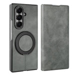 For Samsung Galaxy Z Fold7 5G Case Rotating Magnetic Kickstand PU Leather + PC Foldable Phone Cover