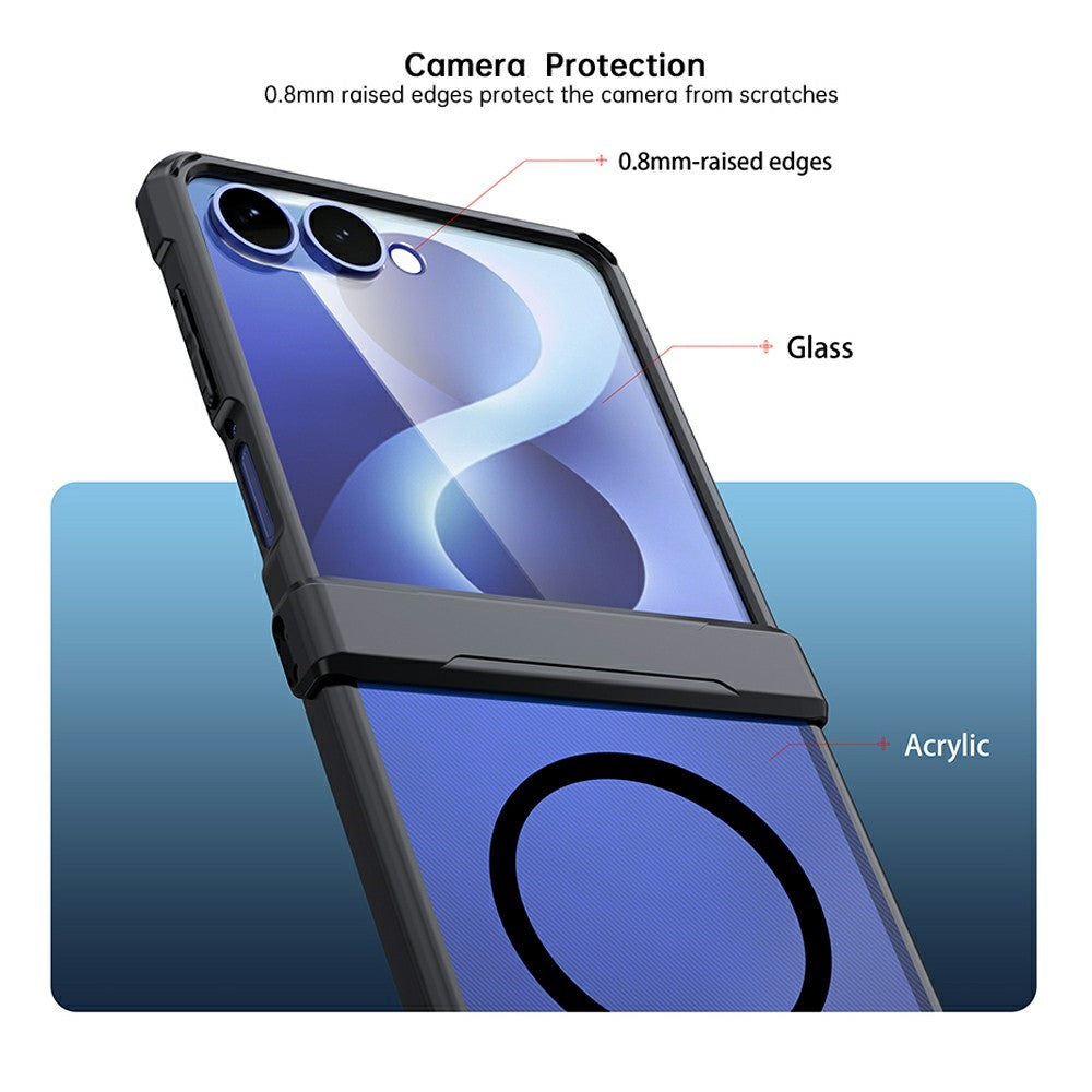 XUNDD For Samsung Galaxy Z Flip8 Magnetic Case TPU + PC Folding Hinge Shockproof Phone Cover