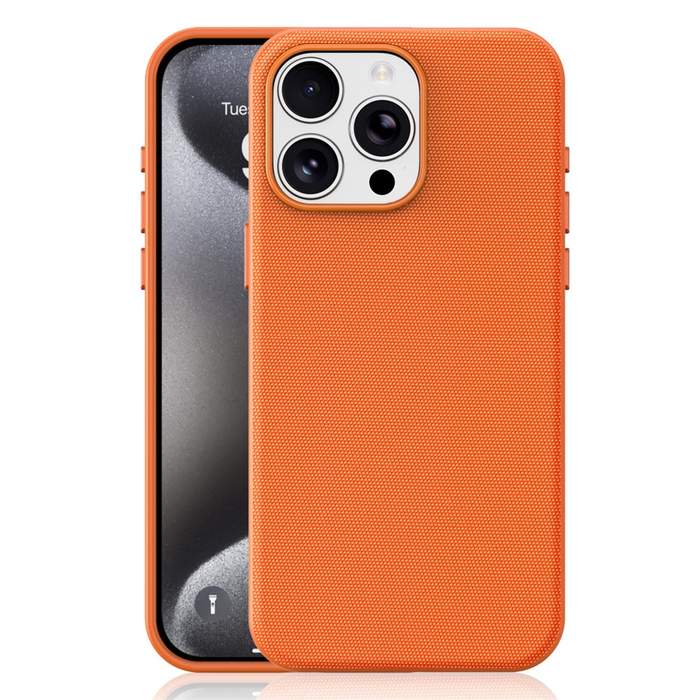 For iPhone 15 Pro Max Magnetic Case Tech Fabric Coated TPU + PC Anti-Drop Phone Cover
