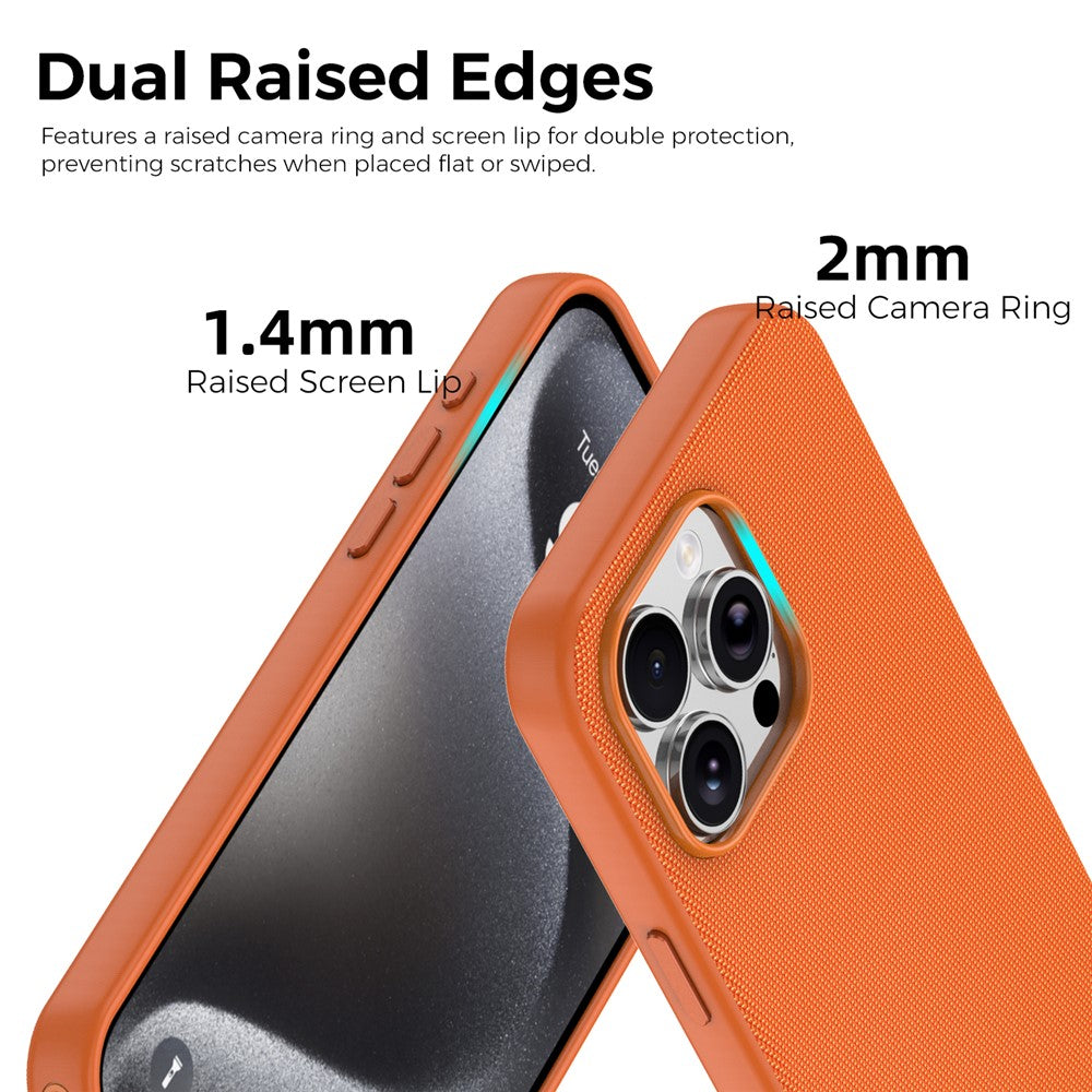 For iPhone 15 Pro Max Magnetic Case Tech Fabric Coated TPU + PC Anti-Drop Phone Cover