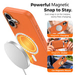 Til iPhone 16 Magnetisk Cover Tech-stofbelagt TPU + PC Anti-drop Telefoncover