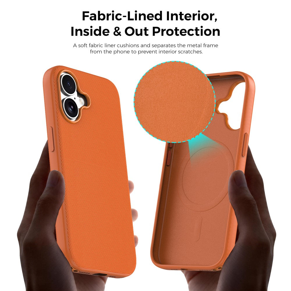 Til iPhone 16 Magnetisk Cover Tech-stofbelagt TPU + PC Anti-drop Telefoncover