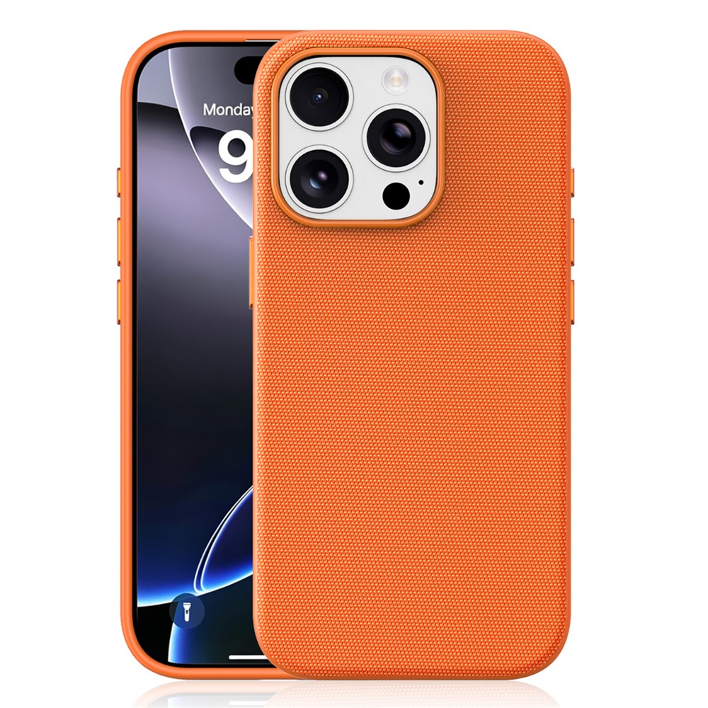 For iPhone 16 Pro Magnetic Case Tech Fabric Coated TPU + PC Anti-Drop Phone Cover