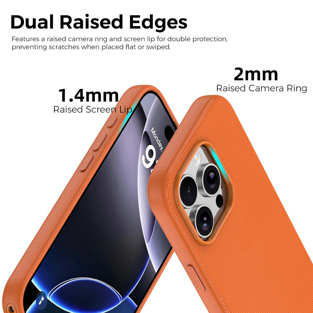 For iPhone 16 Pro Magnetic Case Tech Fabric Coated TPU + PC Anti-Drop Phone Cover