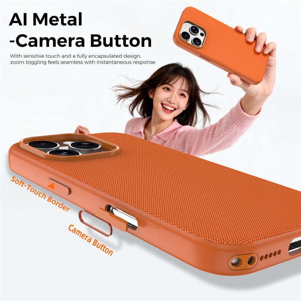 For iPhone 16 Pro Magnetic Case Tech Fabric Coated TPU + PC Anti-Drop Phone Cover