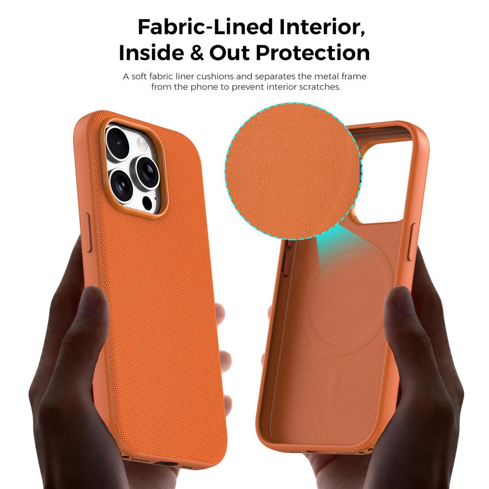 For iPhone 16 Pro Magnetic Case Tech Fabric Coated TPU + PC Anti-Drop Phone Cover