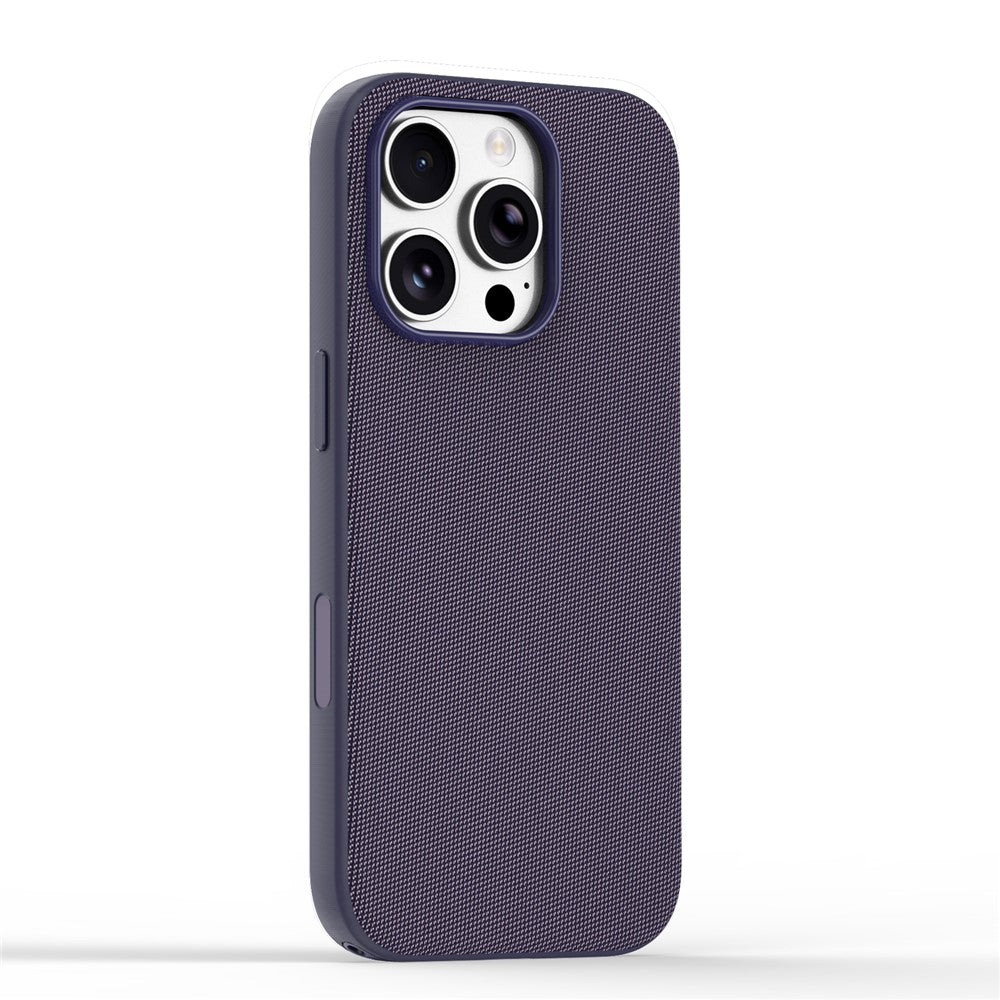For iPhone 16 Pro Magnetic Case Tech Fabric Coated TPU + PC Anti-Drop Phone Cover