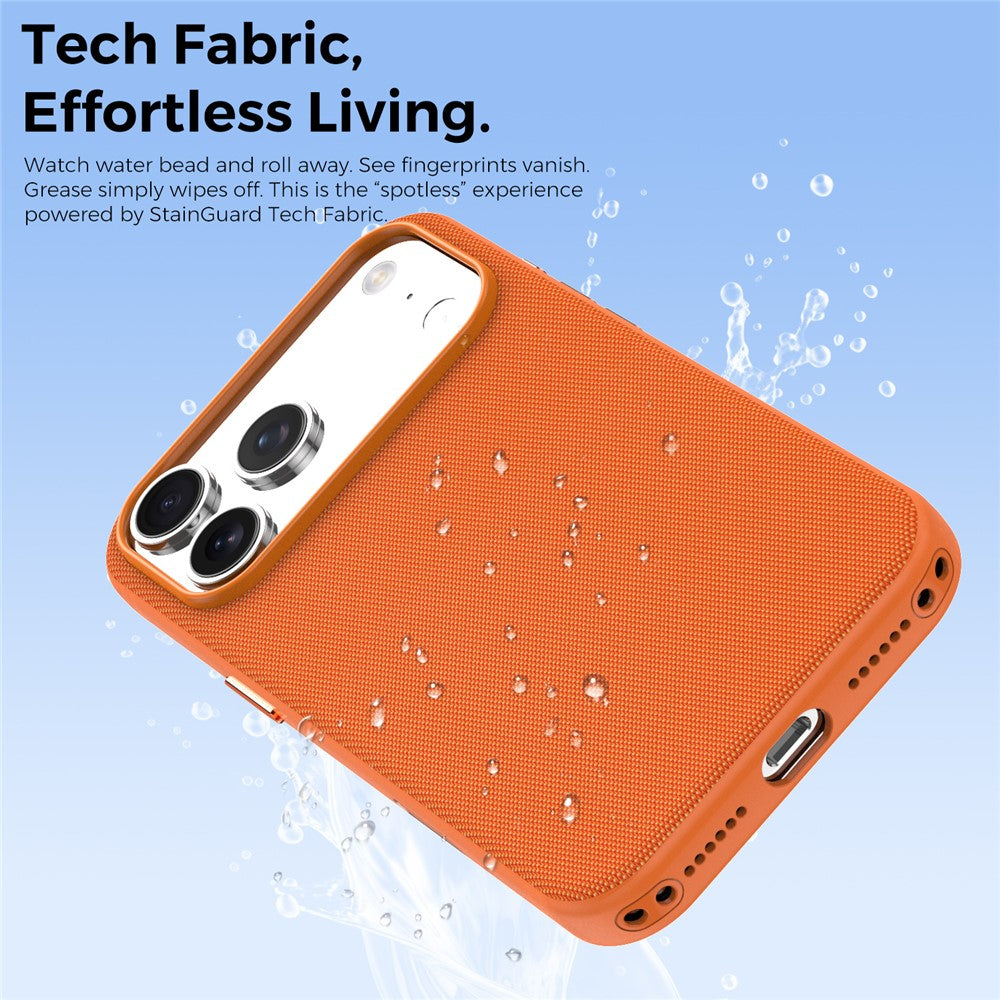 For iPhone 18 Pro Magnetic Case Tech Fabric Coated TPU + PC Anti-Drop Phone Cover