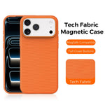 For iPhone 18 Pro Magnetic Case Tech Fabric Coated TPU + PC Anti-Drop Phone Cover