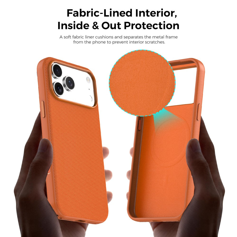 For iPhone 18 Pro Magnetic Case Tech Fabric Coated TPU + PC Anti-Drop Phone Cover