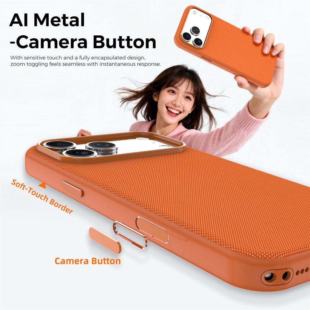 Til iPhone 18 Pro Max Magnetisk Cover Tech Fabric Belagt TPU + PC Anti-Fald Telefoncover