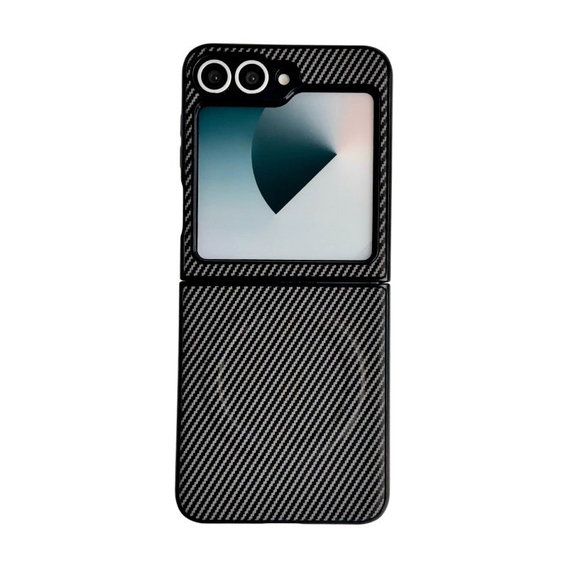 WANLONFENG för Samsung Galaxy Z Flip6 5G TQ-serien Magnetiskt skal Kolfiberstruktur PC TPU mobilskal (Stort linshål)