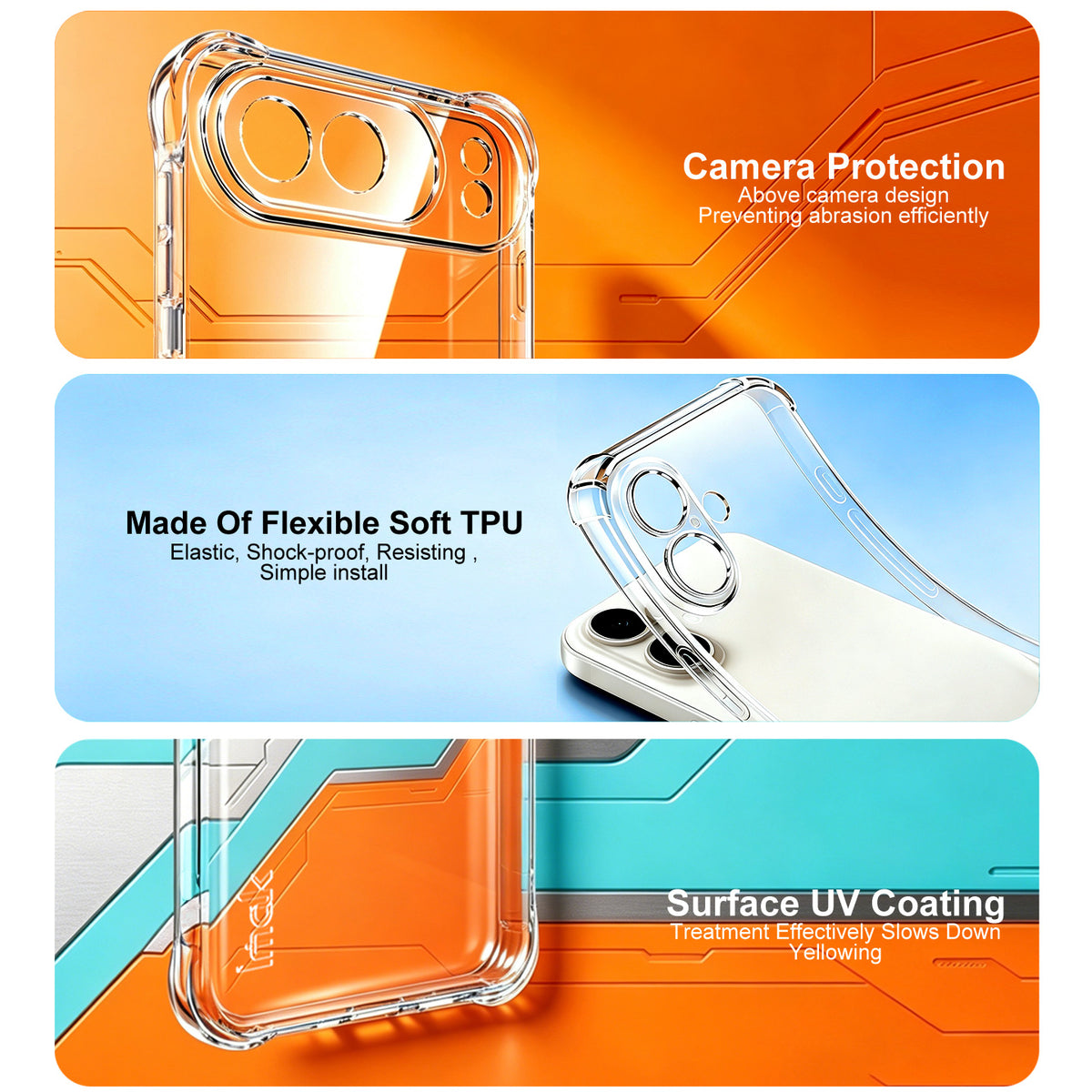 IMAK for ZTE nubia Air Pro 5G Case TPU Phone Cover Airbag Shockproof Protection