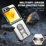 For Samsung Galaxy Z Flip6 5G Case with Slide Camera Cover Kickstand PC + TPU Protective Phone Shell