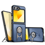 For Samsung Galaxy Z Flip6 5G Case with Slide Camera Cover Kickstand PC + TPU Protective Phone Shell