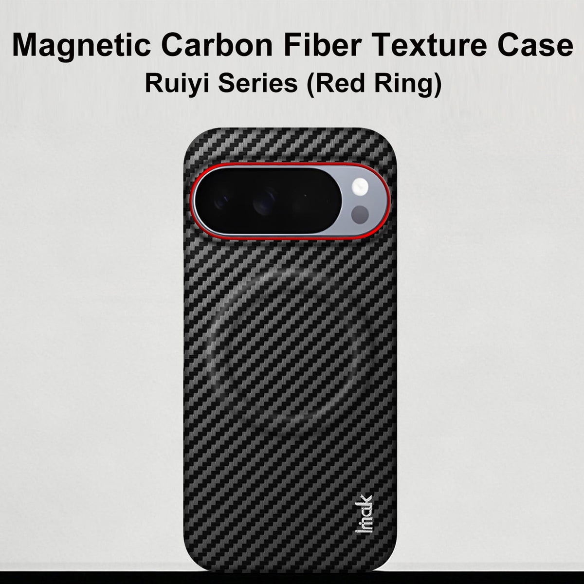 IMAK til Google Pixel 10 Pro XL Ruiyi Series Magnetisk Cover Kulfibertekstur Læder + PC Telefoncover
