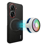IMAK for Asus Zenfone 10 5G / Asus Zenfone 9 5G Ruiyi Series Magnetic Case Carbon Fiber Texture Leather + PC Phone Cover