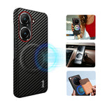 IMAK for Asus Zenfone 10 5G / Asus Zenfone 9 5G Ruiyi Series Magnetic Case Carbon Fiber Texture Leather + PC Phone Cover