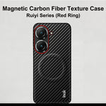 IMAK for Asus Zenfone 10 5G / Asus Zenfone 9 5G Ruiyi Series Magnetic Case Carbon Fiber Texture Leather + PC Phone Cover