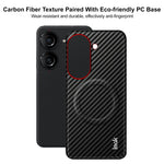 IMAK for Asus Zenfone 10 5G / Asus Zenfone 9 5G Ruiyi Series Magnetic Case Carbon Fiber Texture Leather + PC Phone Cover