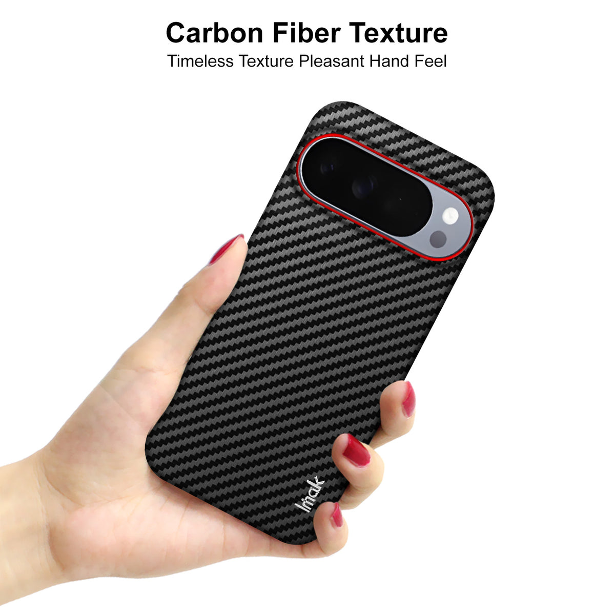 IMAK til Google Pixel 10 Pro / Google Pixel 10 Ruiyi Series Cover Kulfibertekstur Læder + PC Beskyttende Cover