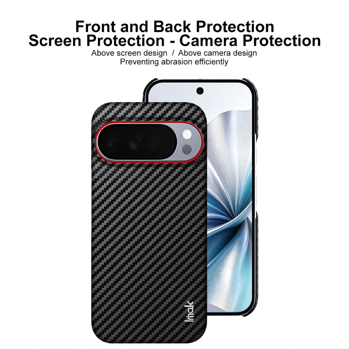 IMAK til Google Pixel 10 Pro / Google Pixel 10 Ruiyi Series Cover Kulfibertekstur Læder + PC Beskyttende Cover
