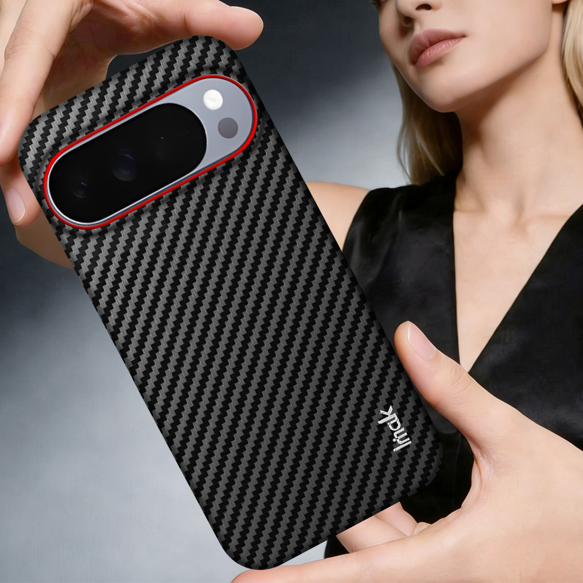 IMAK til Google Pixel 10 Pro / Google Pixel 10 Ruiyi Series Cover Kulfibertekstur Læder + PC Beskyttende Cover
