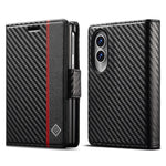 LC.IMEEKE Wallet Case for Samsung Galaxy Z Fold8 Carbon Fiber Texture Leather Phone Cover
