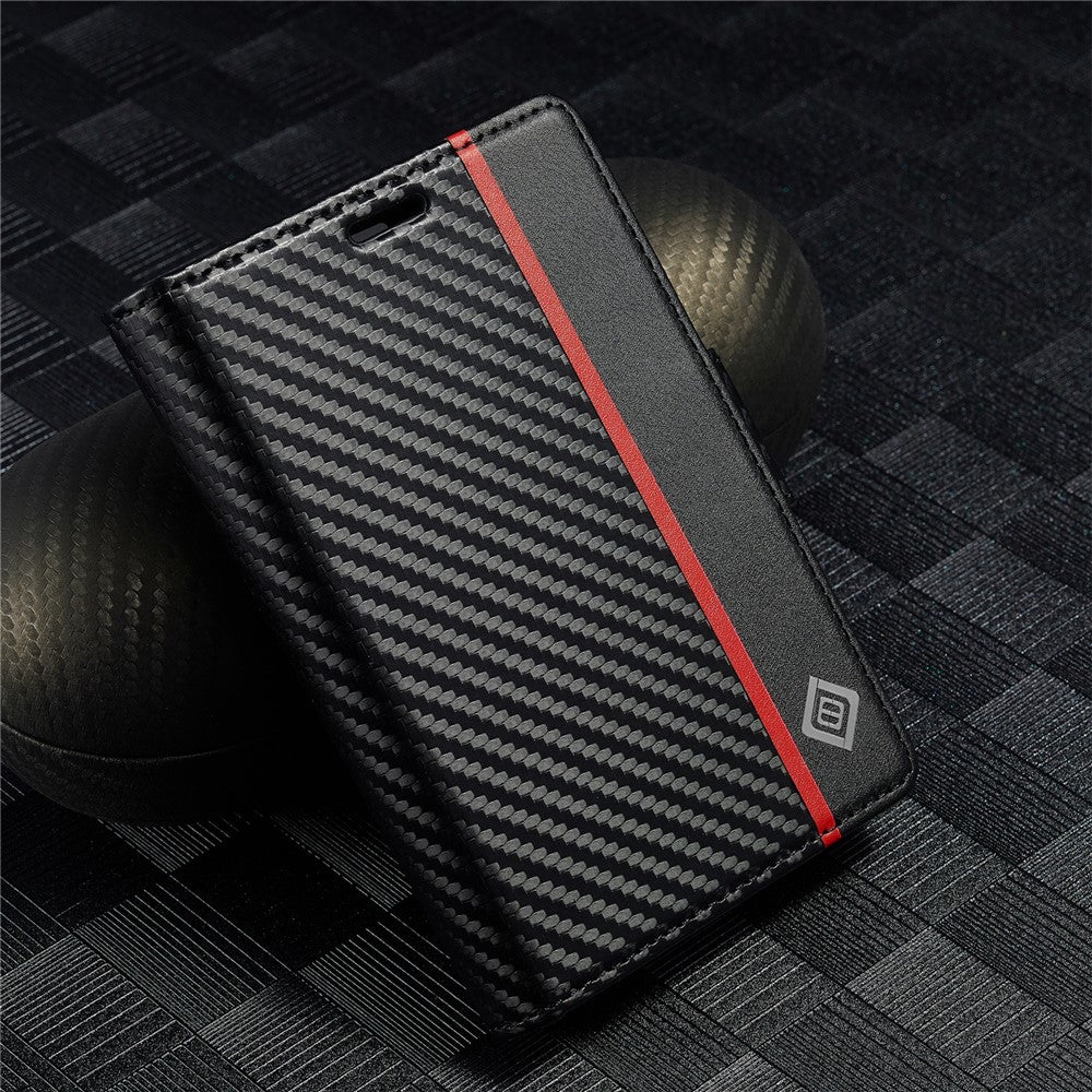 LC.IMEEKE Wallet Case for Samsung Galaxy Z Fold8 Carbon Fiber Texture Leather Phone Cover