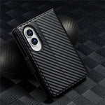 LC.IMEEKE Wallet Case for Samsung Galaxy Z Fold8 Carbon Fiber Texture Leather Phone Cover