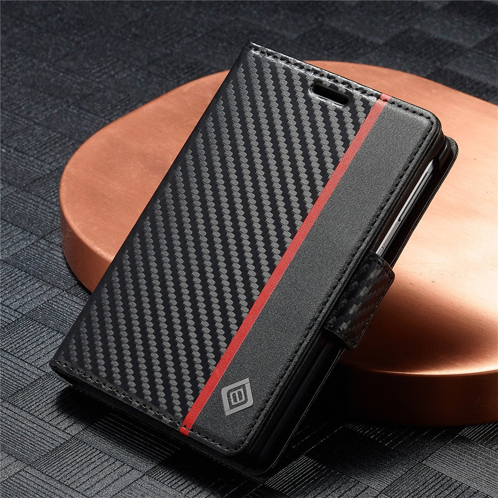 LC.IMEEKE Wallet Case for Samsung Galaxy Z Fold8 Carbon Fiber Texture Leather Phone Cover