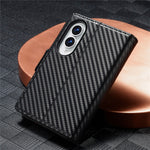 LC.IMEEKE Wallet Case for Samsung Galaxy Z Fold8 Carbon Fiber Texture Leather Phone Cover