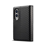 LC.IMEEKE Wallet Case for Samsung Galaxy Z Fold8 Carbon Fiber Texture Leather Phone Cover