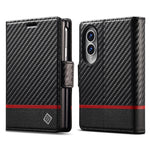 LC.IMEEKE Wallet Case for Samsung Galaxy Z Fold8 Carbon Fiber Texture Leather Phone Cover