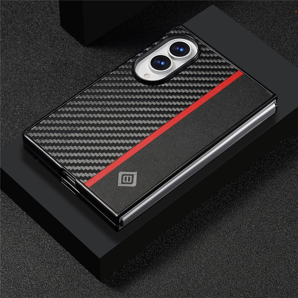 LC.IMEEKE For Samsung Galaxy Z Fold8 Case Carbon Fiber Texture Leather + TPU + EVA Phone Cover