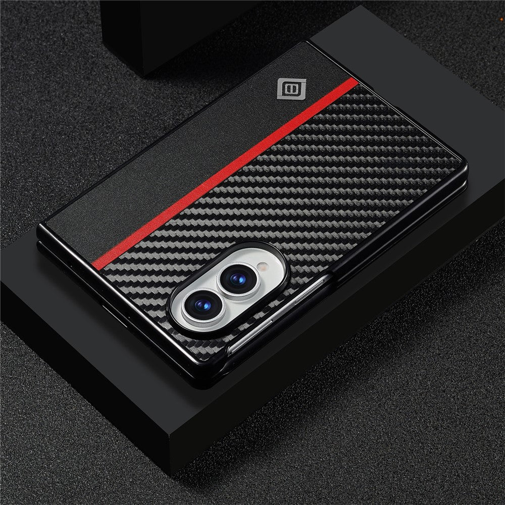 LC.IMEEKE For Samsung Galaxy Z Fold8 Case Carbon Fiber Texture Leather + TPU + EVA Phone Cover