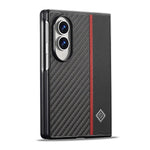 LC.IMEEKE For Samsung Galaxy Z Fold8 Case Carbon Fiber Texture Leather + TPU + EVA Phone Cover