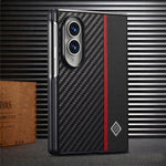 LC.IMEEKE For Samsung Galaxy Z Fold8 Case Carbon Fiber Texture Leather + TPU + EVA Phone Cover