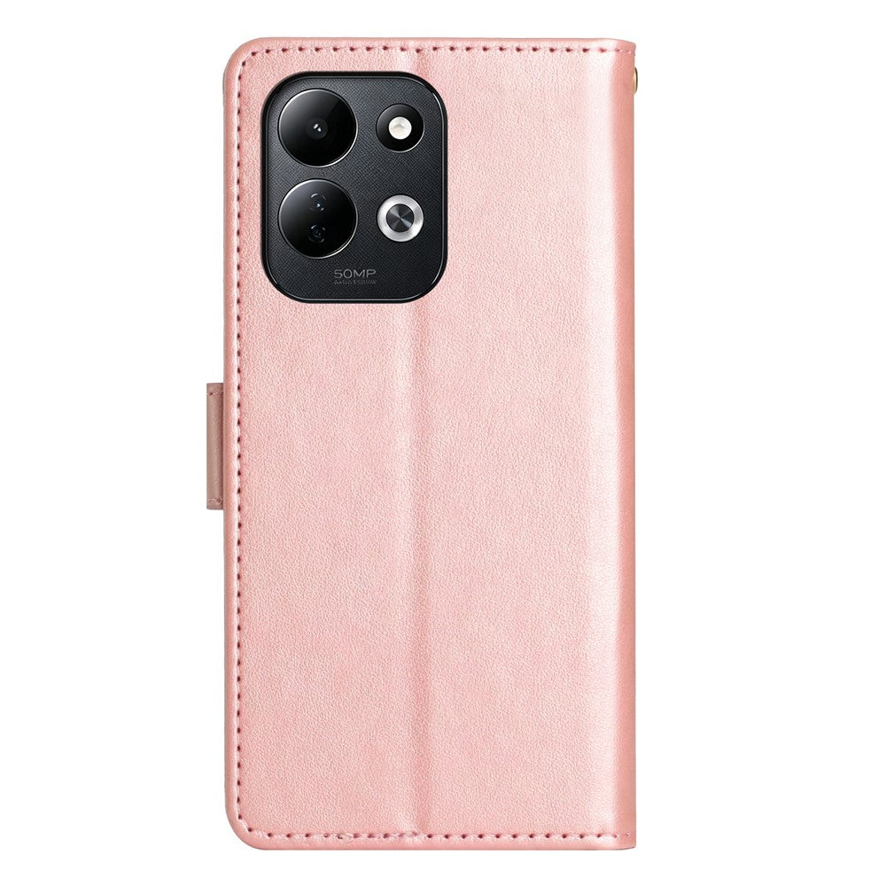 Xiaomi Redmi 17 5G / Redmi 17 4G Läderplånboksfodral med fjärilsblomma och rem