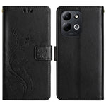 Xiaomi Redmi 17 5G / Redmi 17 4G Läderplånboksfodral med fjärilsblomma och rem