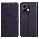 Xiaomi Redmi 17 5G / Redmi 17 4G Läderplånboksfodral med fjärilsblomma och rem